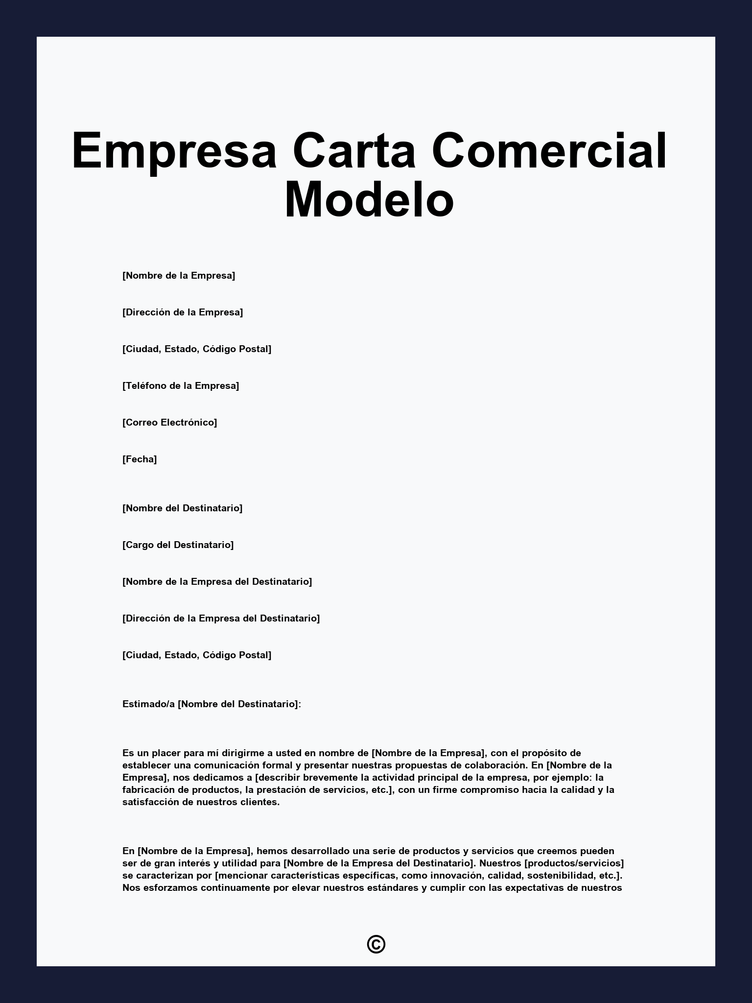 Empresa Carta Comercial Modelo