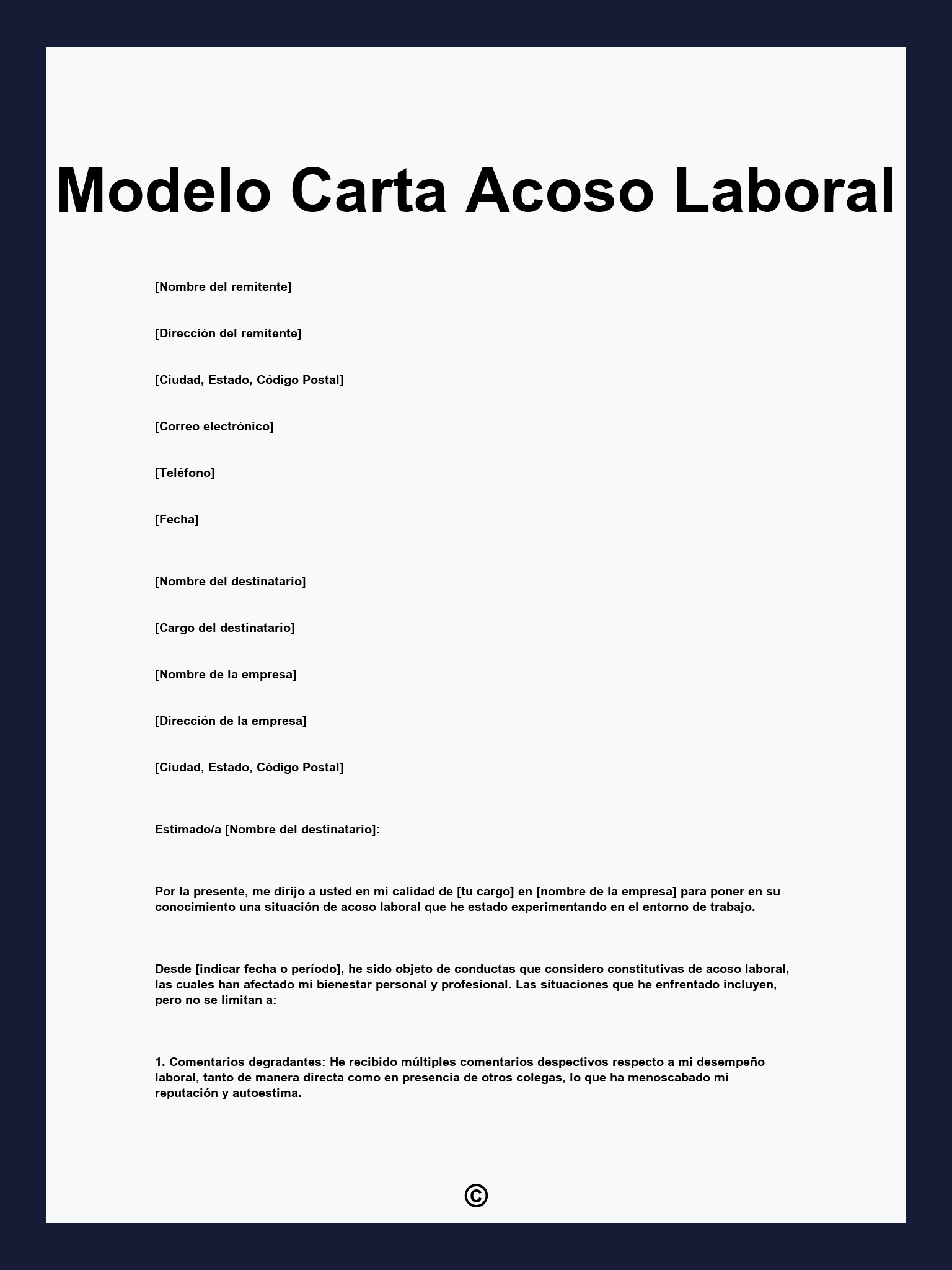 Modelo Carta Acoso Laboral