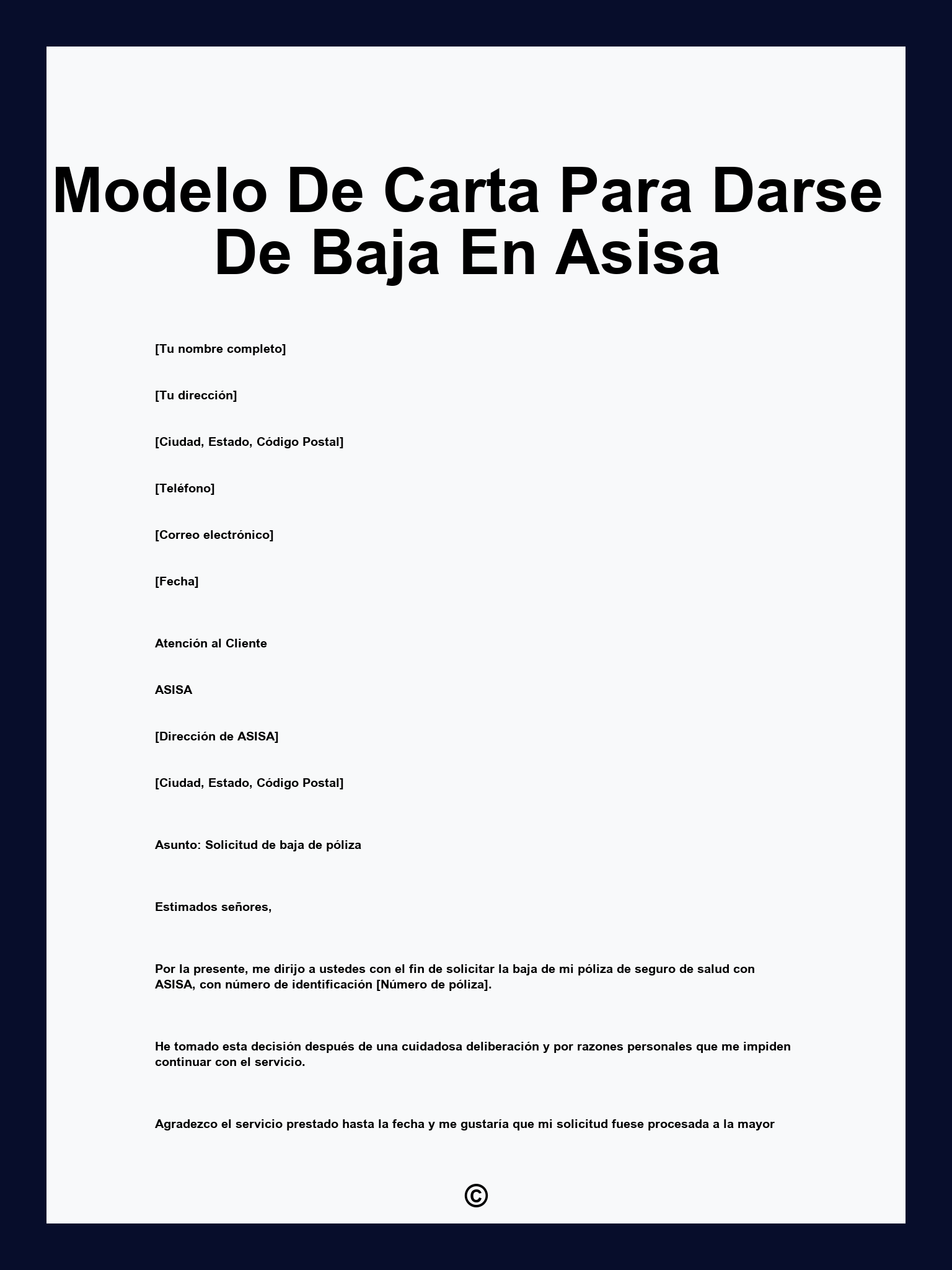 Modelo De Carta Para Darse De Baja En Asisa