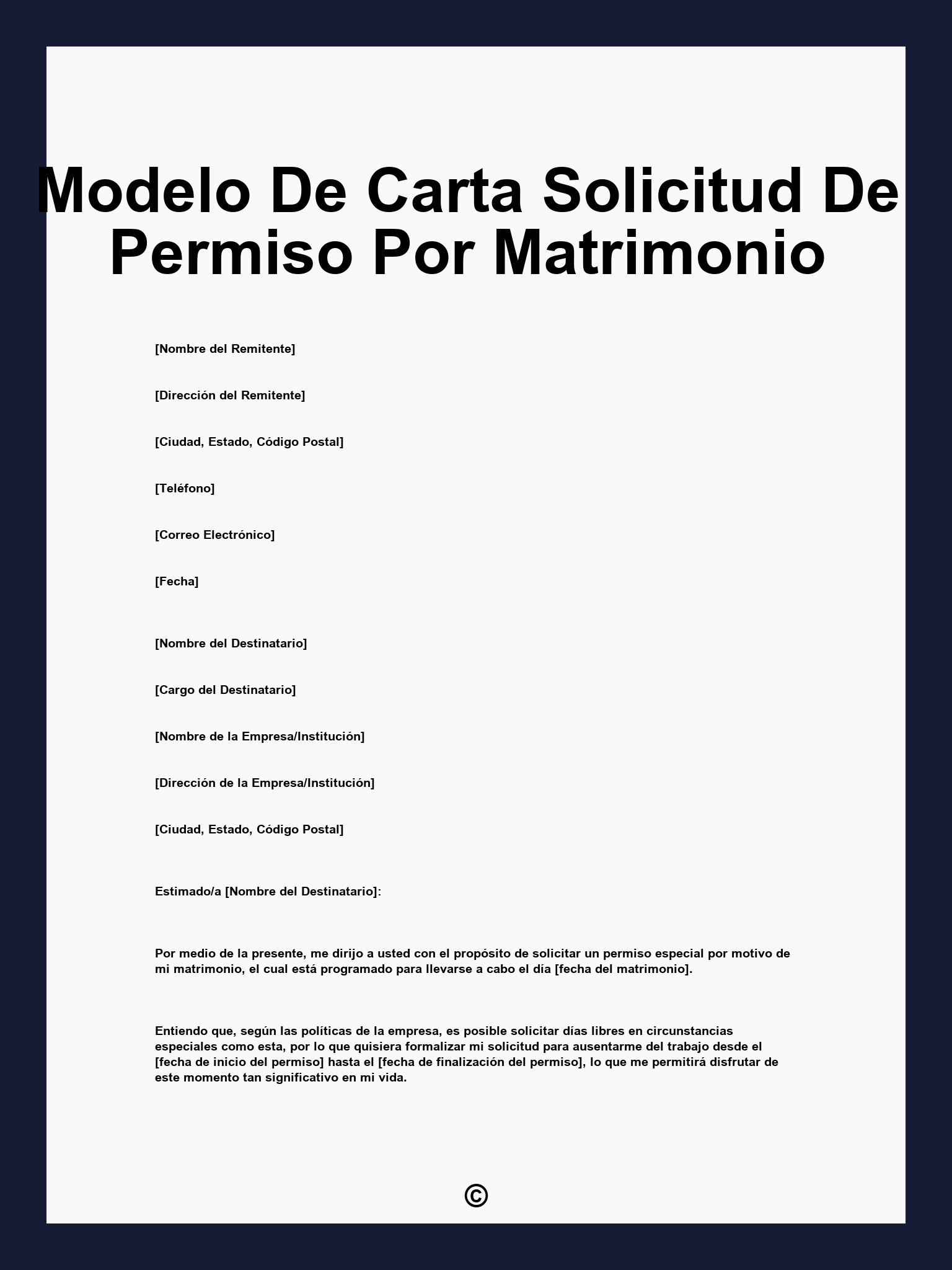 Modelo De Carta Solicitud De Permiso Por Matrimonio